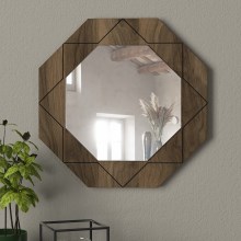 Wall mirror PABLO 45x45 cm brown
