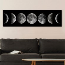 Wall painting on canvas 50x120 cm moon phases