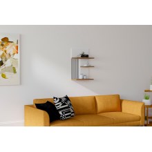 Wall shelf NEZMA 60x40 cm white/brown/black