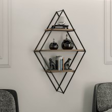 Wall shelf PRIZMA 100x60 cm brown/black