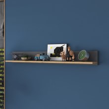 Wall shelf RANI 120x15 cm brown/anthracite