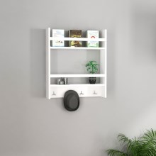 Wall shelf with a hanger HARLEY 60x53,6 cm white