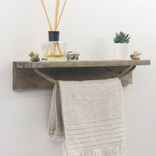 Wall shelf with towel holder 10x50 cm spruce