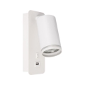 Wall spotlight with USB charger 1xGU10/35W/230V white