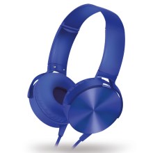 Wired headphones with microphone blue