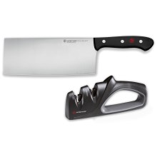 Wüsthof - Set of Chinese kitchen knife and sharpener GOURMET